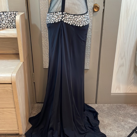 CQ by CQ Black Drop-waist   Netted & Stoned Evening  Dress size  back Zipper M - Picture 5 of 15